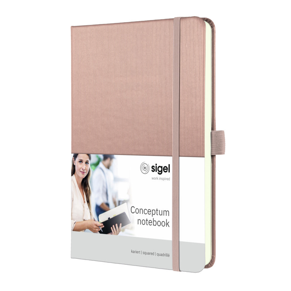 Notizbuch Conceptum, A5, 80g/m², Hardcover, kariert, rose metallic SIGEL CO400 SIGEL CO400 Conceptum Hardcover