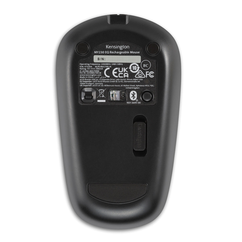 Kabellose Maus MY230 EQ wiederaufladbar, schwarz KENSINGTON K75304WW KENSINGTON K75304WW / MY230EQ