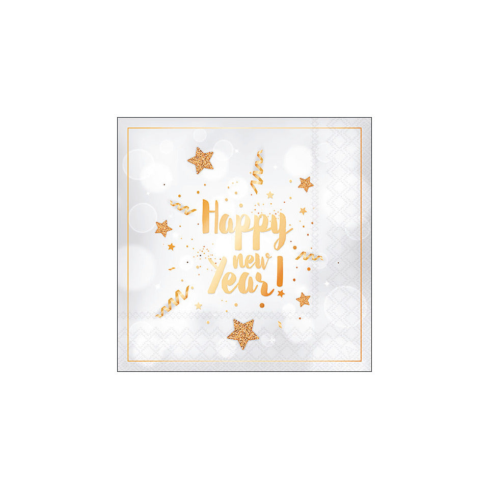 Neujahrs-Serviette New Year, 33 x 33 cm, 3-lagig, 20 Stück AMBIENTE 33319135 AMBIENTE 33319135 20ST