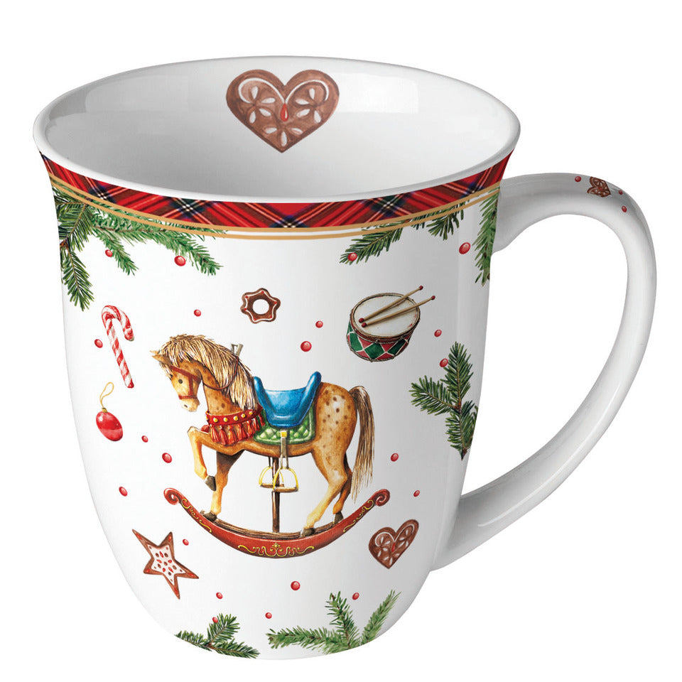 Weihnachts-Kaffeebecher Schaukelpferd, 0,4l AMBIENTE 38420040