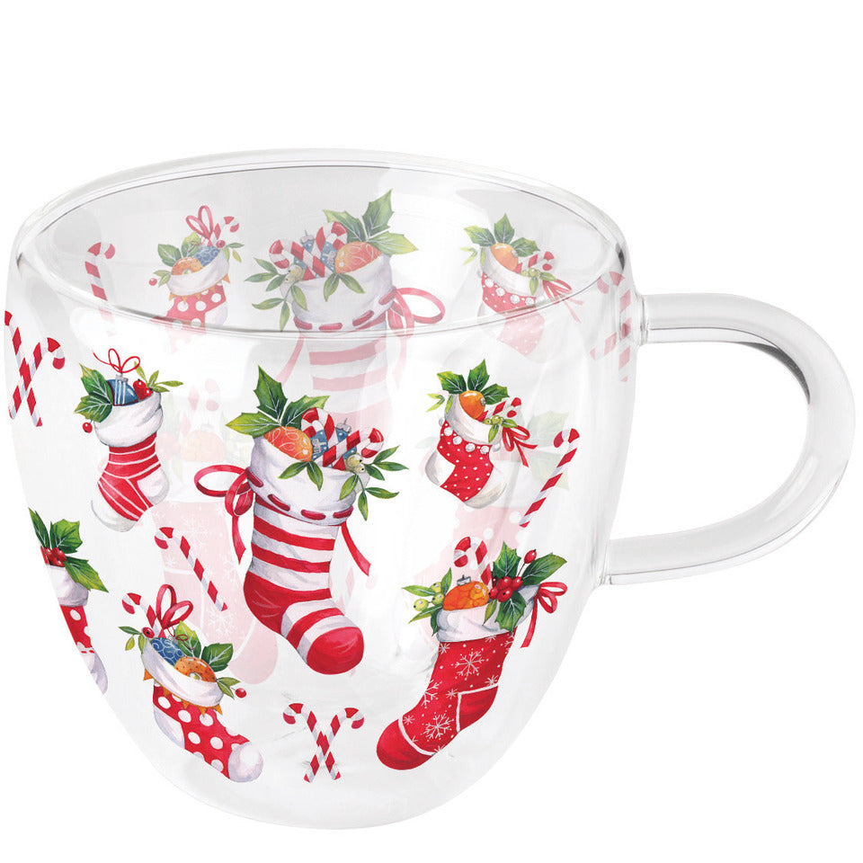 Weihnachts-Teeglas Weihnachtsstrümpfe, 0,2l AMBIENTE 34420200