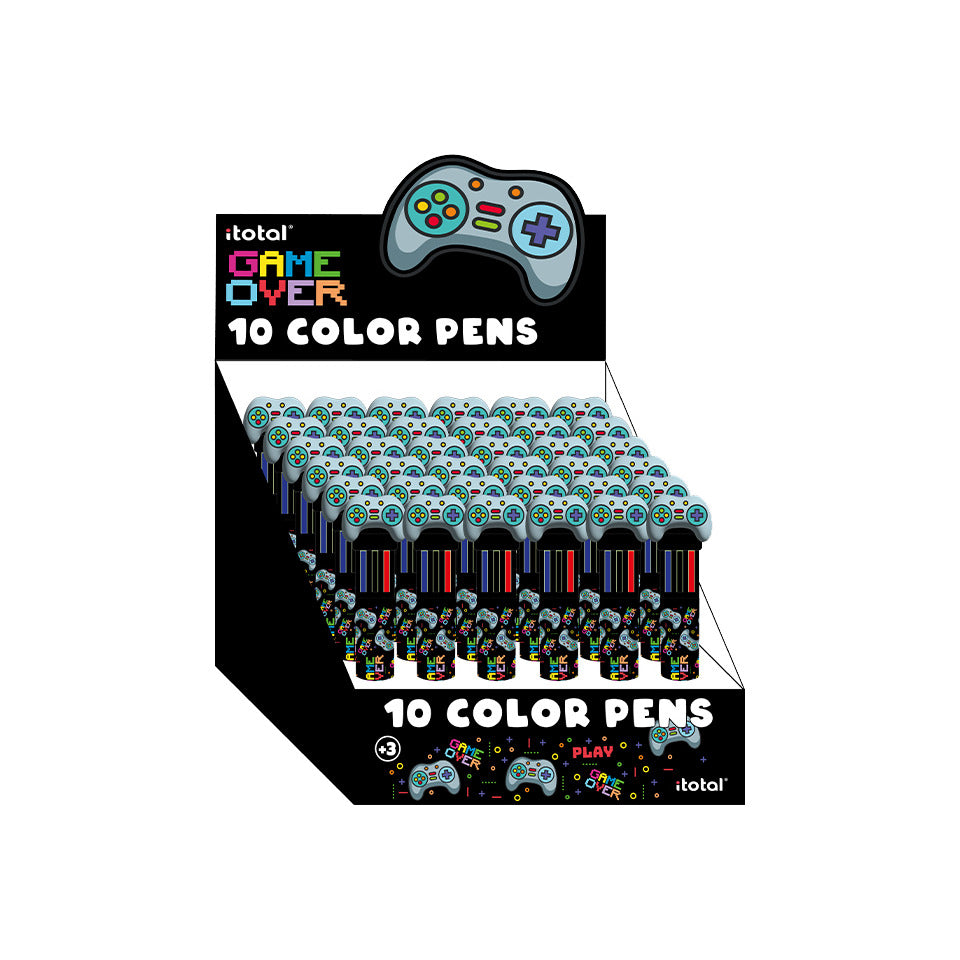 Kugelschreiber Let's Play Game Over mit 10 Farben, sortiert ITOTAL XL2370E