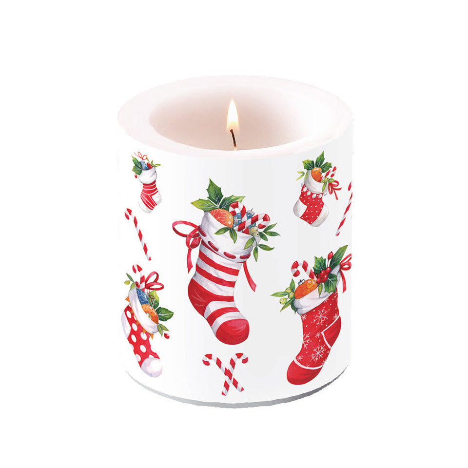 Weihnachtskerze Weihnachtsstrümpfe, Ø 10 x 10 cm AMBIENTE 39320200