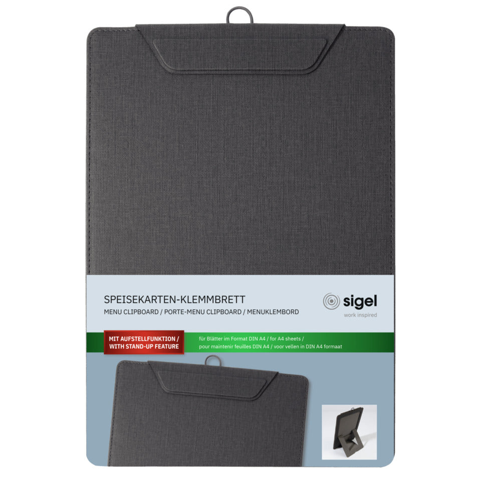 Speisekarten-Klemmbrett, A4, anthrazit SIGEL KB110 SIGEL KB110 Magnetklappe
