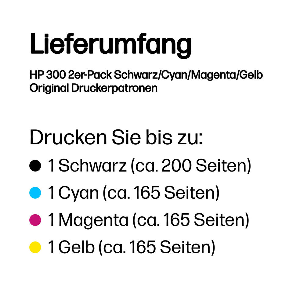 Inkjetpatrone Nr. 300 schwarz + 3-farbig   2 Stück HP CN637EE HP CN637EE 2ST