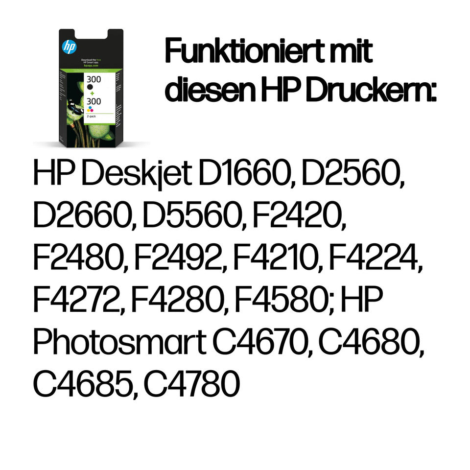 Inkjetpatrone Nr. 300 schwarz + 3-farbig   2 Stück HP CN637EE HP CN637EE 2ST