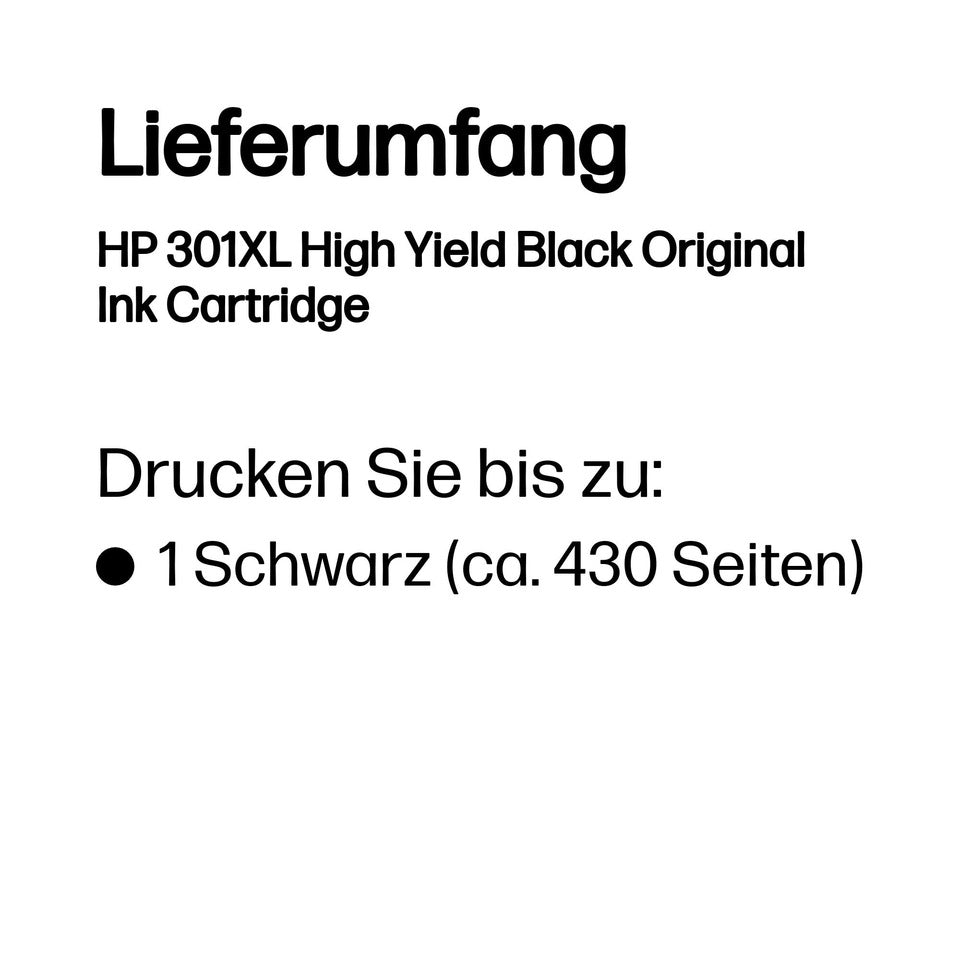 Inkjetpatrone Nr. 301XL schwarz HP CH563EE
