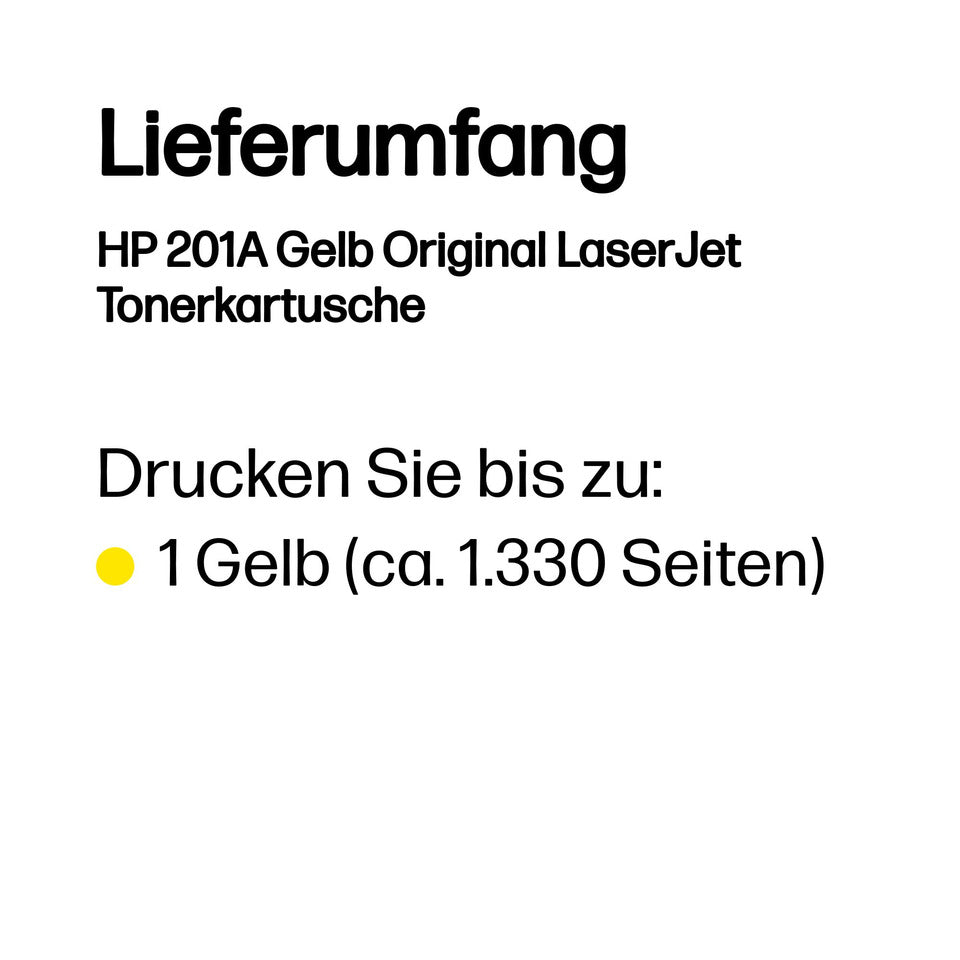 Lasertoner Nr. 201A, 1.330 Seiten, yellow HP CF402A