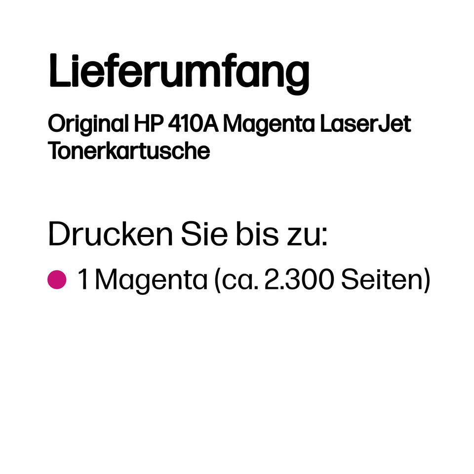 Lasertoner Nr. 410A, 2.300 Seiten, magenta HP CF413A