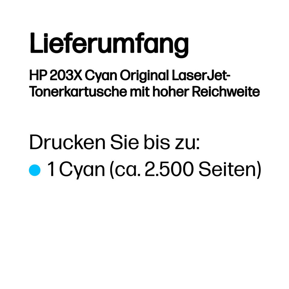 Lasertoner Nr. 203X, 2.500 Seiten, cyan HP CF541X