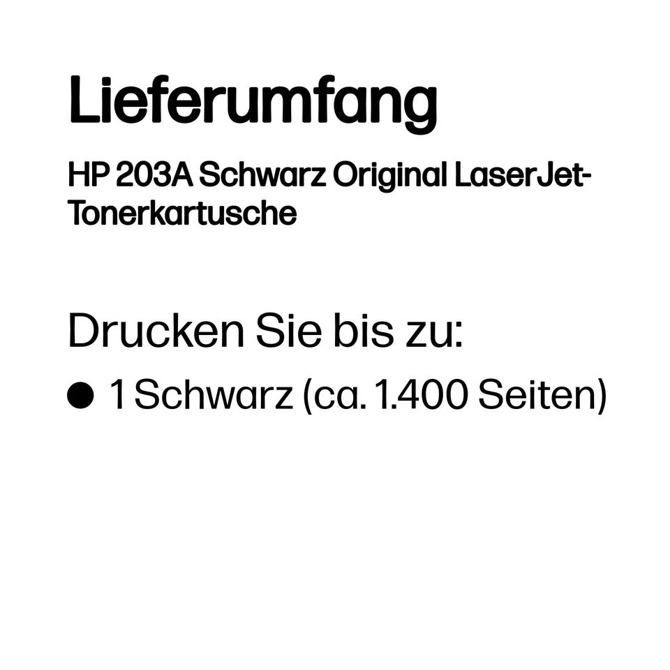 Lasertoner Nr. 203A, 1.400 Seiten, schwarz HP CF540A