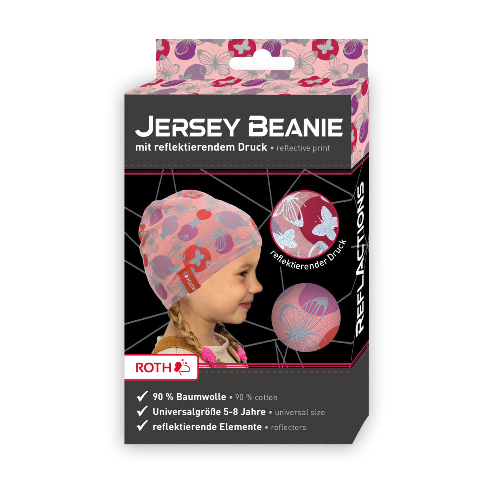 Mütze Jersey-Beanie ReflActions Schmetterling ROTH 89529 ROTH 89529 Jersey-Beanie