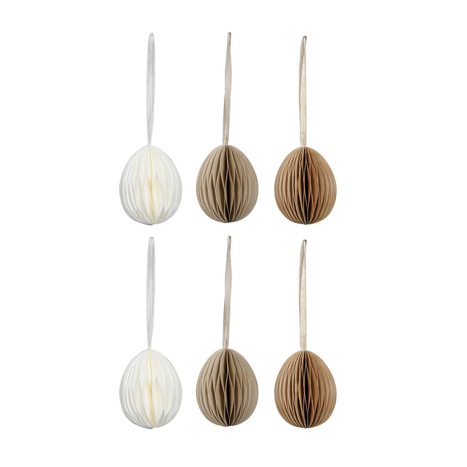 Osterbehand Ei Wabe, 4,5 x 6 cm, 6 Stück, sortiert  640813000372 640813000372 4,5x6cm 10cm Hänger