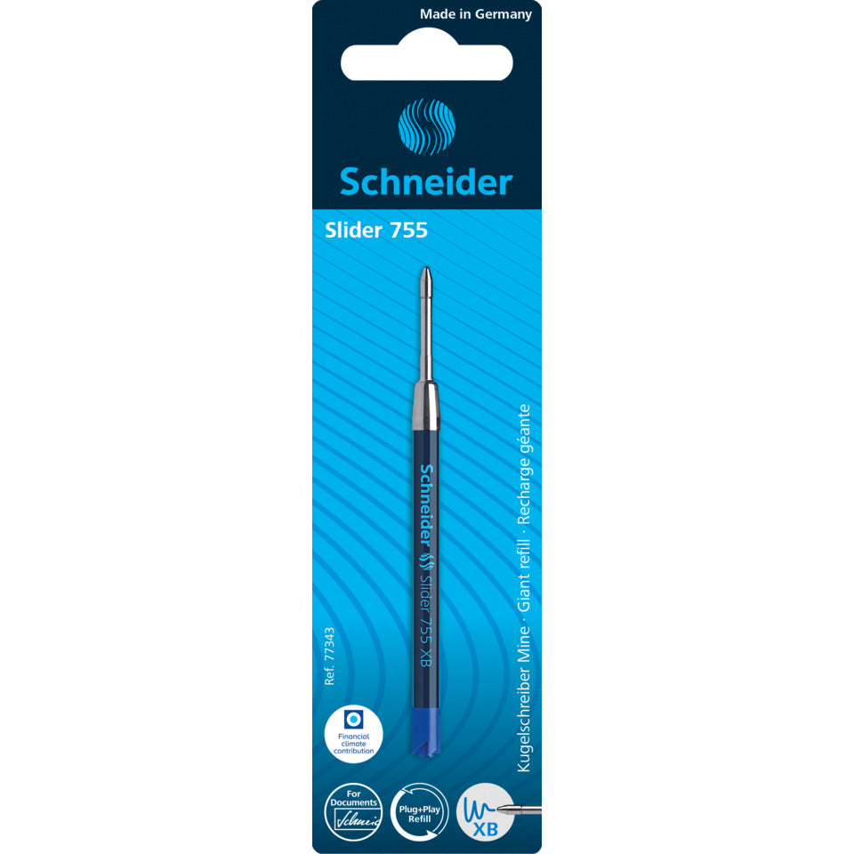 Kugelschreibermine Slider 755, dokumentenecht, XB, blau SCHNEIDER 77343 SCHNEIDER 77343 Slider
