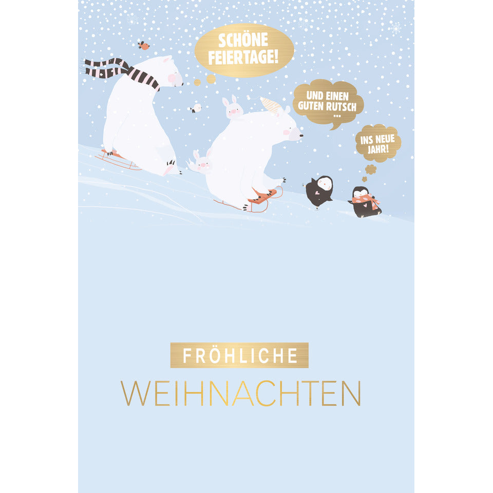 Weihnachtsbillett geprägt FRÖHLICHE WEIHNACHTEN Marke   Doppeltext  22-1589 22-1589 unverpackt  Bild