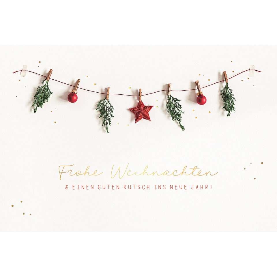 Weihnachtsbillett geprägt Frohe Weihnachten & Einen guten Rutsch ins neue Jahr   Doppeltext SKORPION 22-5978 22-5978   Bild