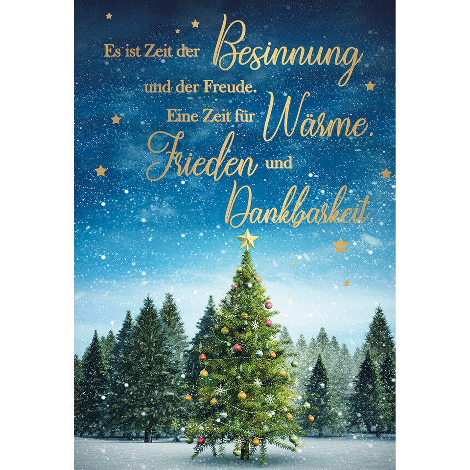 Weihnachtsbillett geprägte Schrift mit Tannenbaum und Sternenhimmel  22-1619 22-1619 unverpackt  Bild