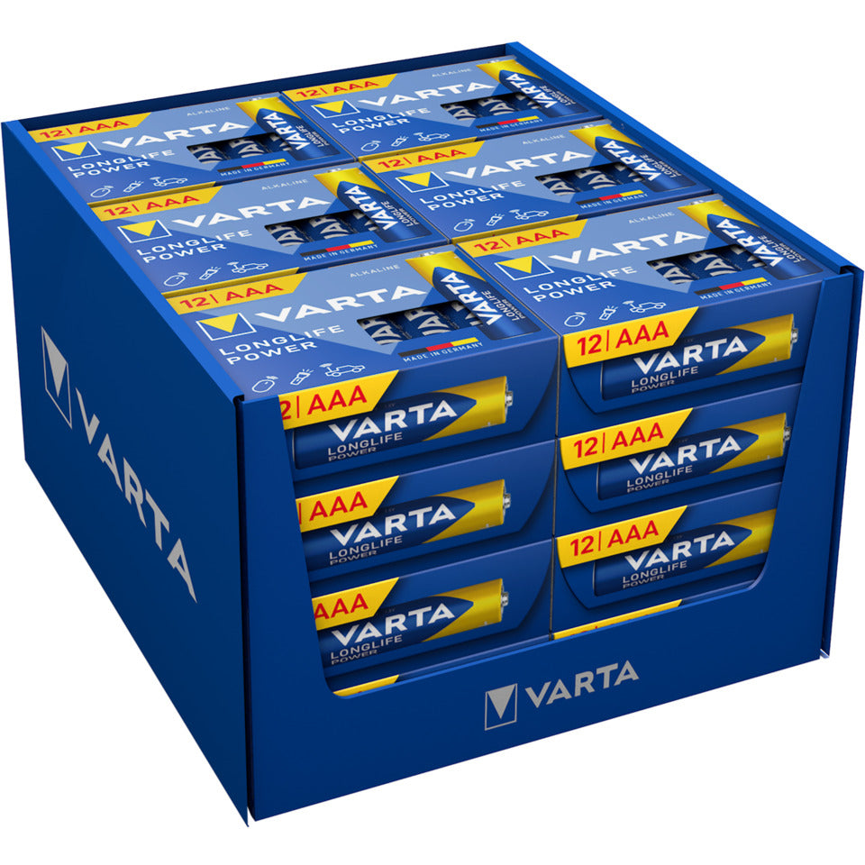 Batterie Longlife Power Cube Pack, LR03/AAA/Micro, 12 Stück VARTA 04903 121 132 VARTA 04903 121 132 Micro Cube Pack blau