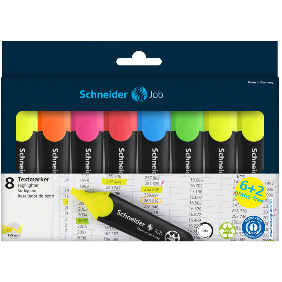 Textmarkeretui Job, 1+5 mm 8 Stück, sortiert SCHNEIDER 115068 SCHNEIDER 50-115068