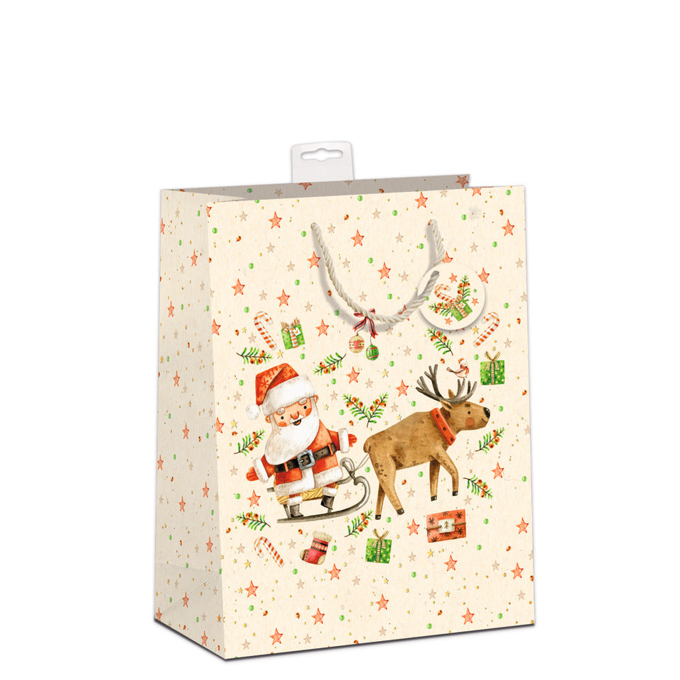 Weihnachts-Geschenktragetasche Schlitten, 32 x 26 x 12 cm, natur SKORPION 7522-2501-L SKORPION 7522-2501-L 32x26x12cm