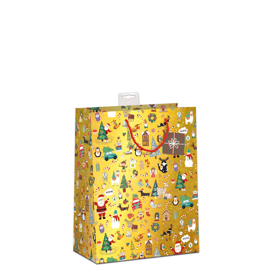 Weihnachts-Geschenktragetasche Kind, 23 x 18 x 10 cm, gold SKORPION 7522-2511-M SKORPION 7522-2511-M 23x18x10cm