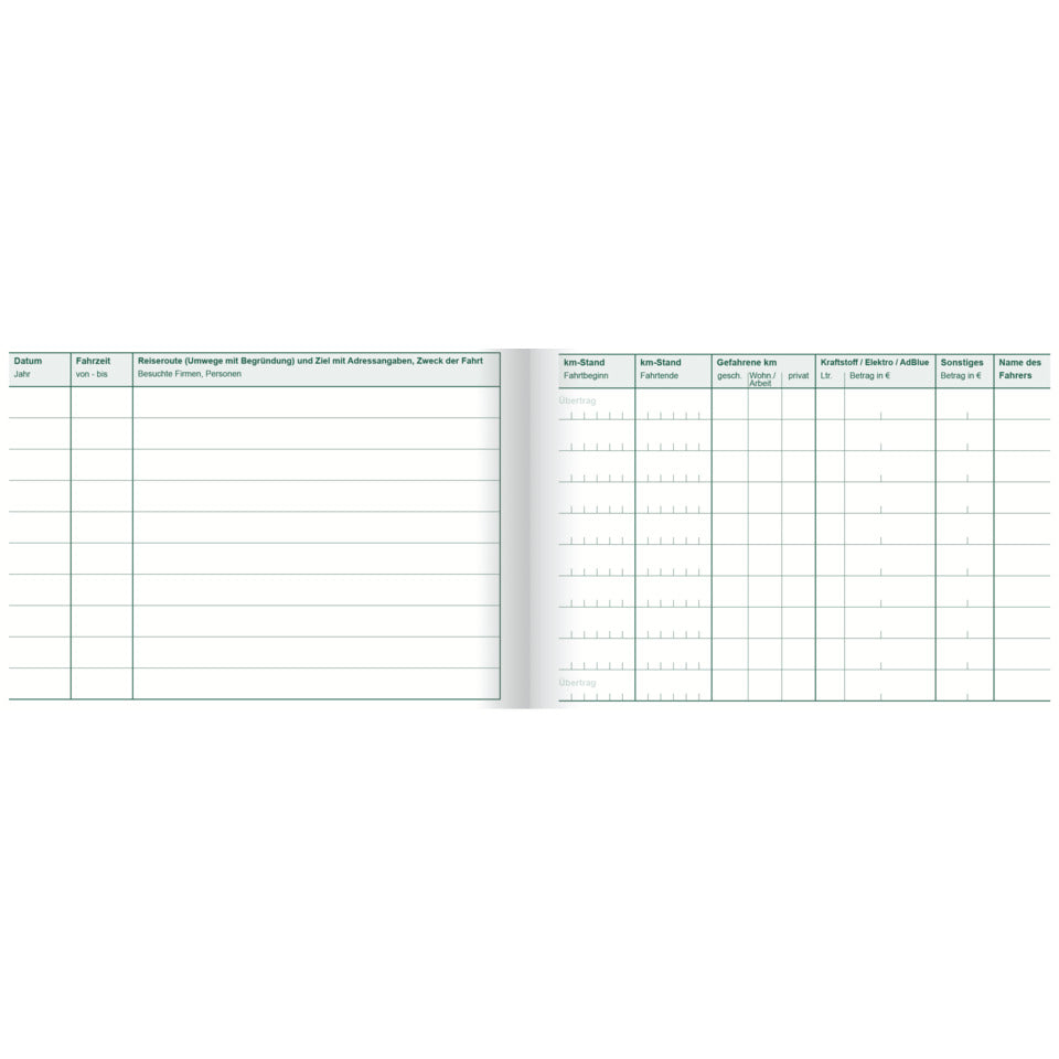 Fahrtenbuch Pkw - steuerlicher Kilometernachweis, A6 quer, 64 Seiten RNK 3119
