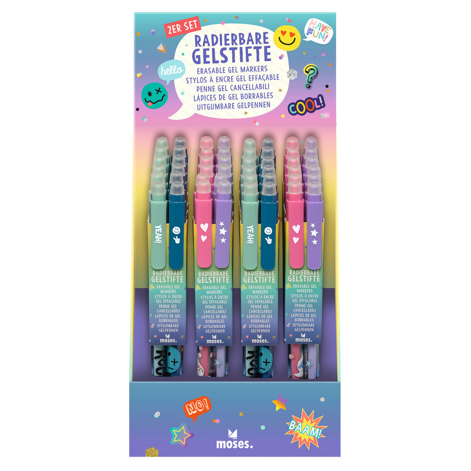 Radierbare Gelstifte Happy Day, 2 Stück MOSES 26303