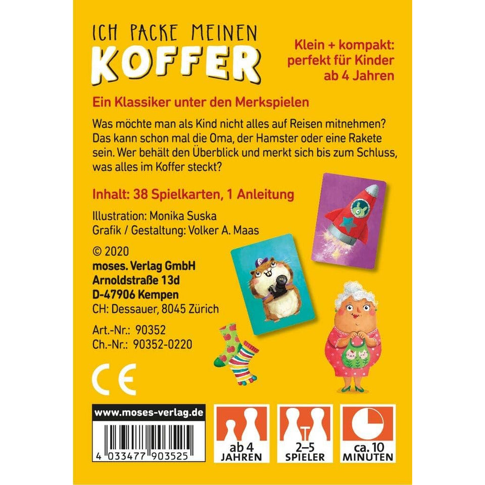 Kartenspiel Ich packe meinen Koffer MOSES 90352