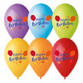 Luftballon Happy Birthday, 6 Stück, sortiert KARALOON 30021