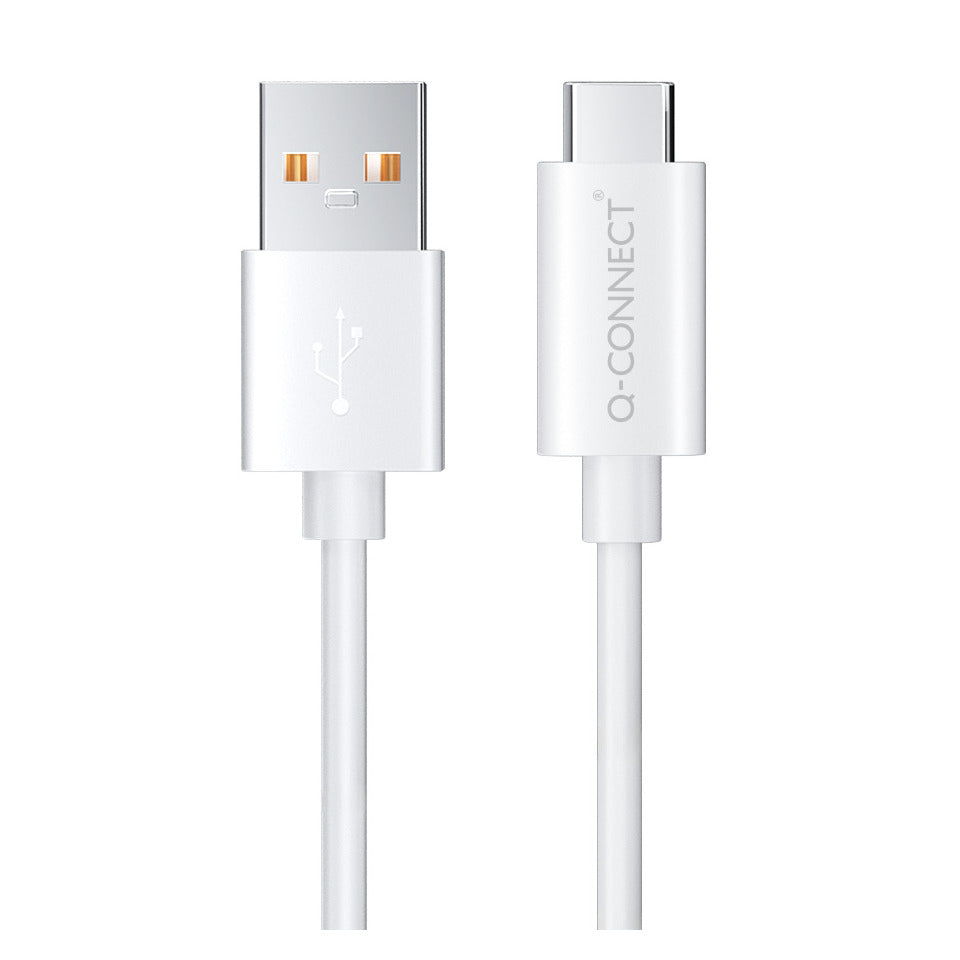 Ladekabel USB-C 3.1/USB-A 3.0 1,2m weiß Q-CONNECT KF17045