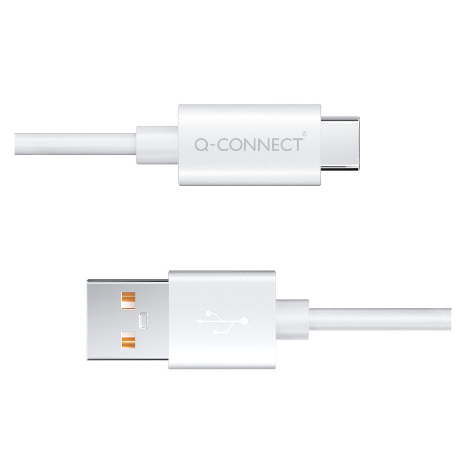 Ladekabel USB-C 3.1/USB-A 3.0 1,2m weiß Q-CONNECT KF17045