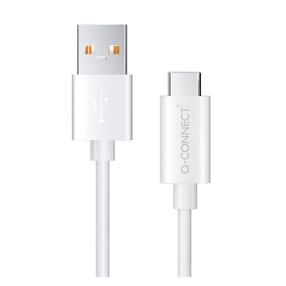 Ladekabel USB-C 3.1/USB-A 3.0 1,2m weiß Q-CONNECT KF17045