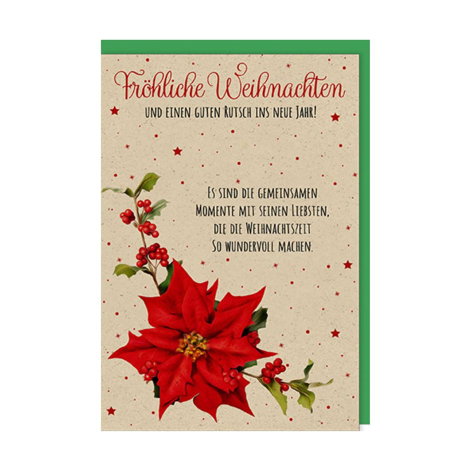 Weihnachtsbillett Graspapier mit Weihnachtsgruß   Doppeltext BRAUN+COMPANY 5800-24380 BRAUN+COMPANY 5800-24380   Bild