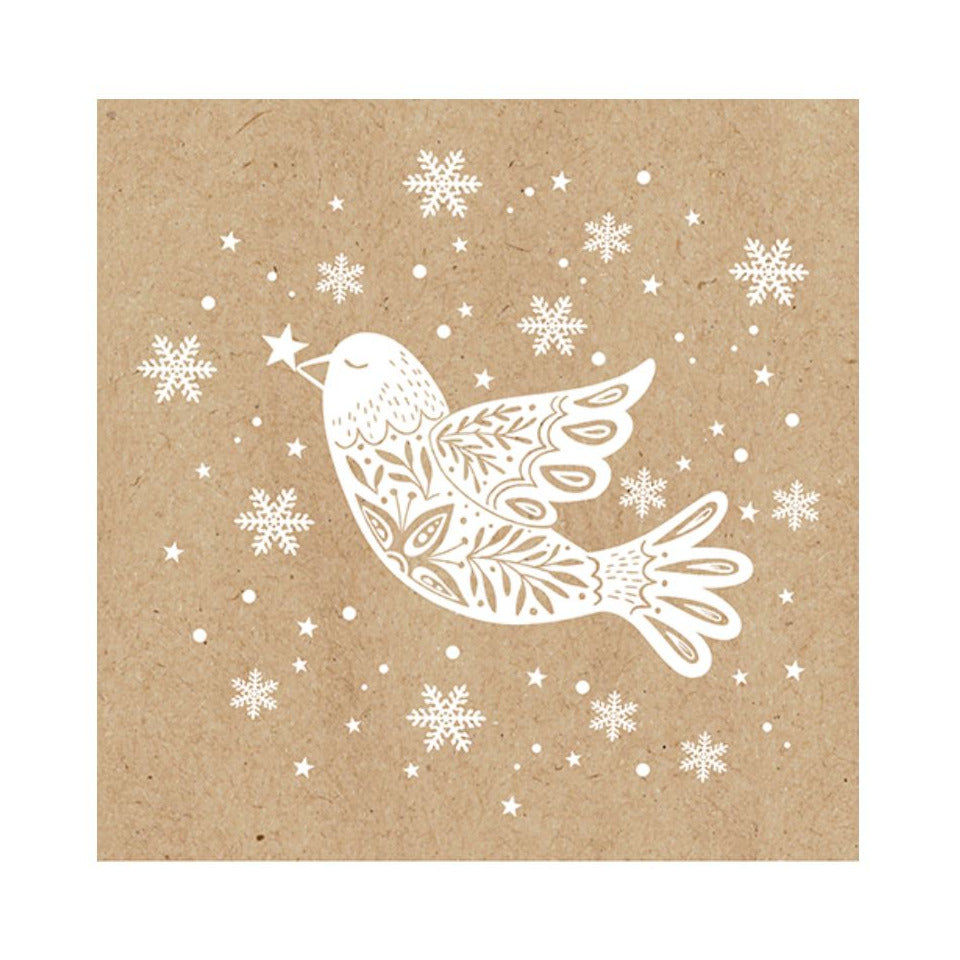 Weihnachts-Zelltuchserviette Winter Dove, 33 x 33 cm, 3-lagig ATELIER 1111-25513 ATELIER 1111-25513  3lag