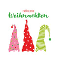 Weihnachts-Zelltuchserviette Wichtelmützen, 33 x 33 cm, 3-lagig ATELIER 1111-25502 ATELIER 1111-25502  3lag