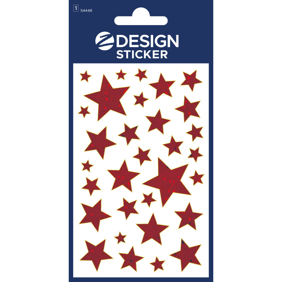 Weihnachtssticker Sterne, 31 Stück, rot AVERY ZWECKFORM 54448 AVERY ZWECKFORM 54448 Effektfolie