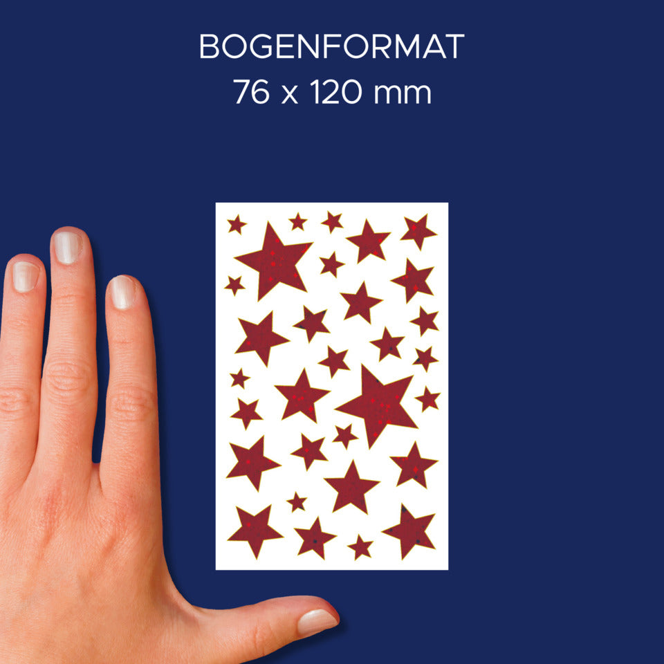 Weihnachtssticker Sterne, 31 Stück, rot AVERY ZWECKFORM 54448 AVERY ZWECKFORM 54448 Effektfolie