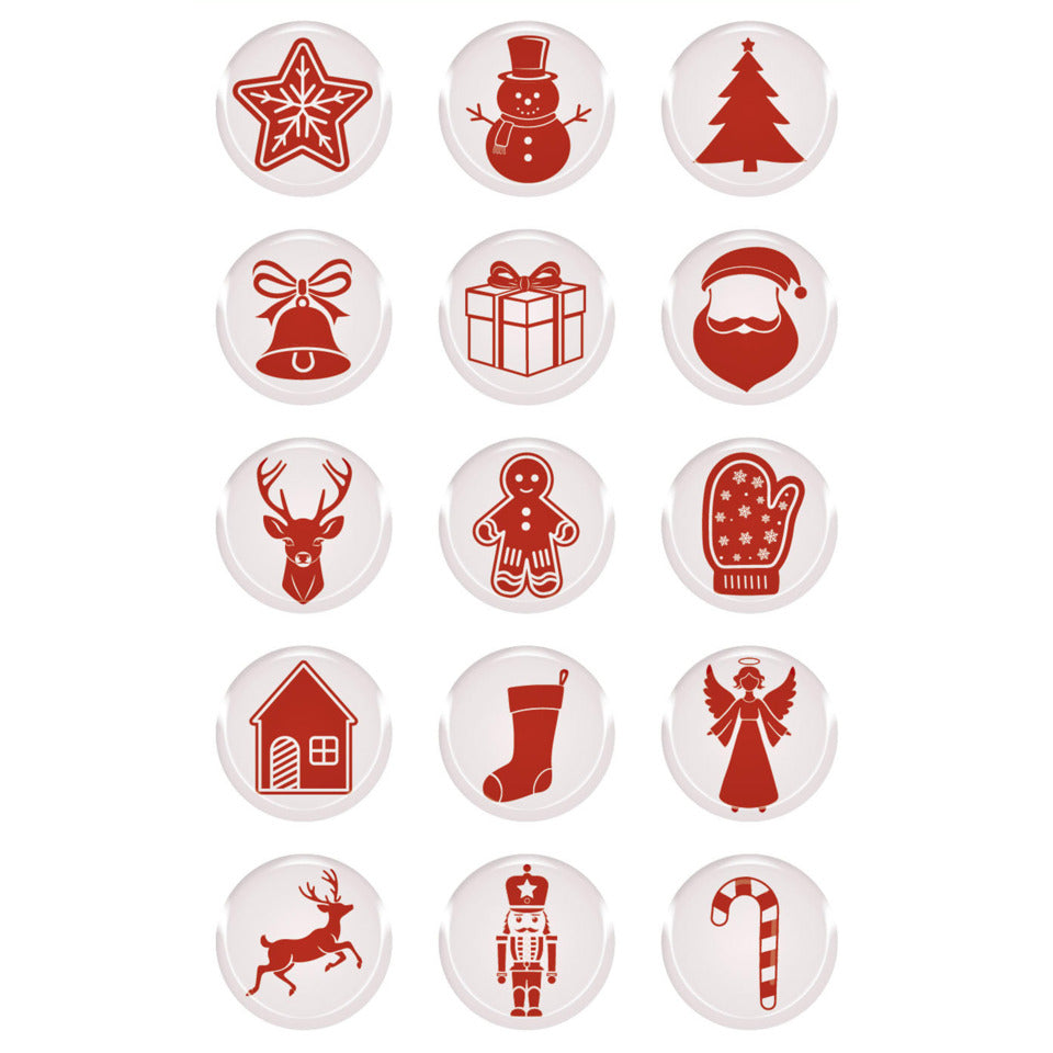 Weihnachtssticker Motive, 15 Stück, rot AVERY ZWECKFORM 54479