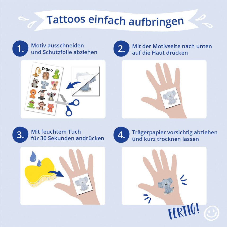 Tattoo Tiere, 12 Stück AVERY ZWECKFORM 54151