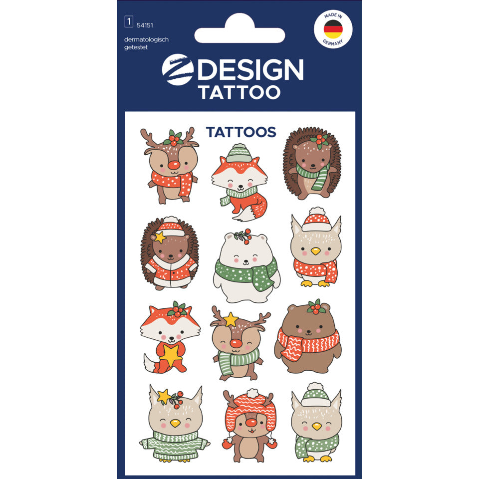 Tattoo Tiere, 12 Stück AVERY ZWECKFORM 54151