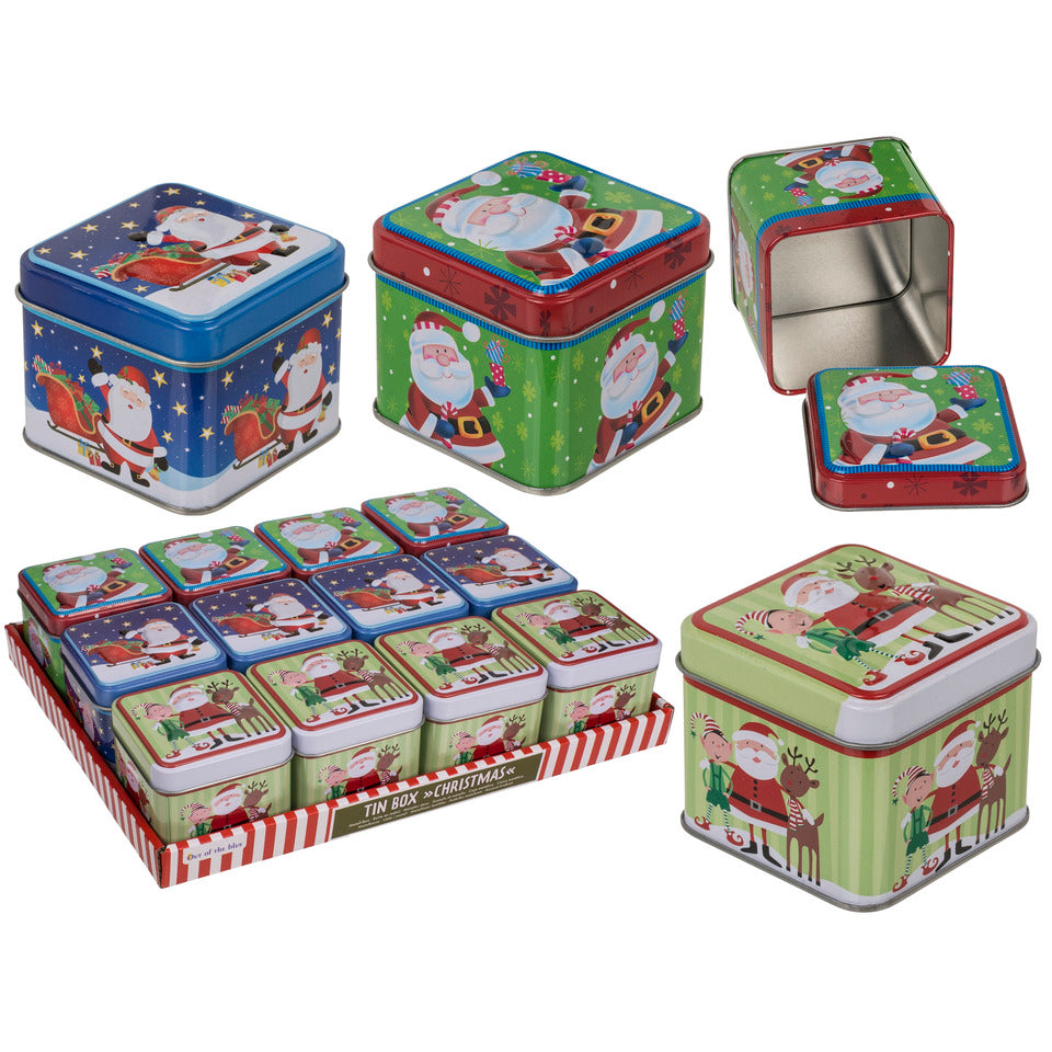 Metallbox Christmas, 7,5x6,5cm, sortiert OUT OF THE BLUE 946253 OOTB 946253 7,5x6,5cm