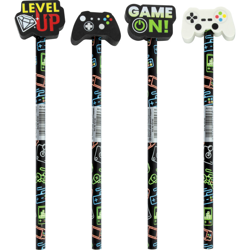 Bleistift mit Radiergummi Gaming, HB, 24 Stück STYLEX 42145 STYLEX 42145 i.Display