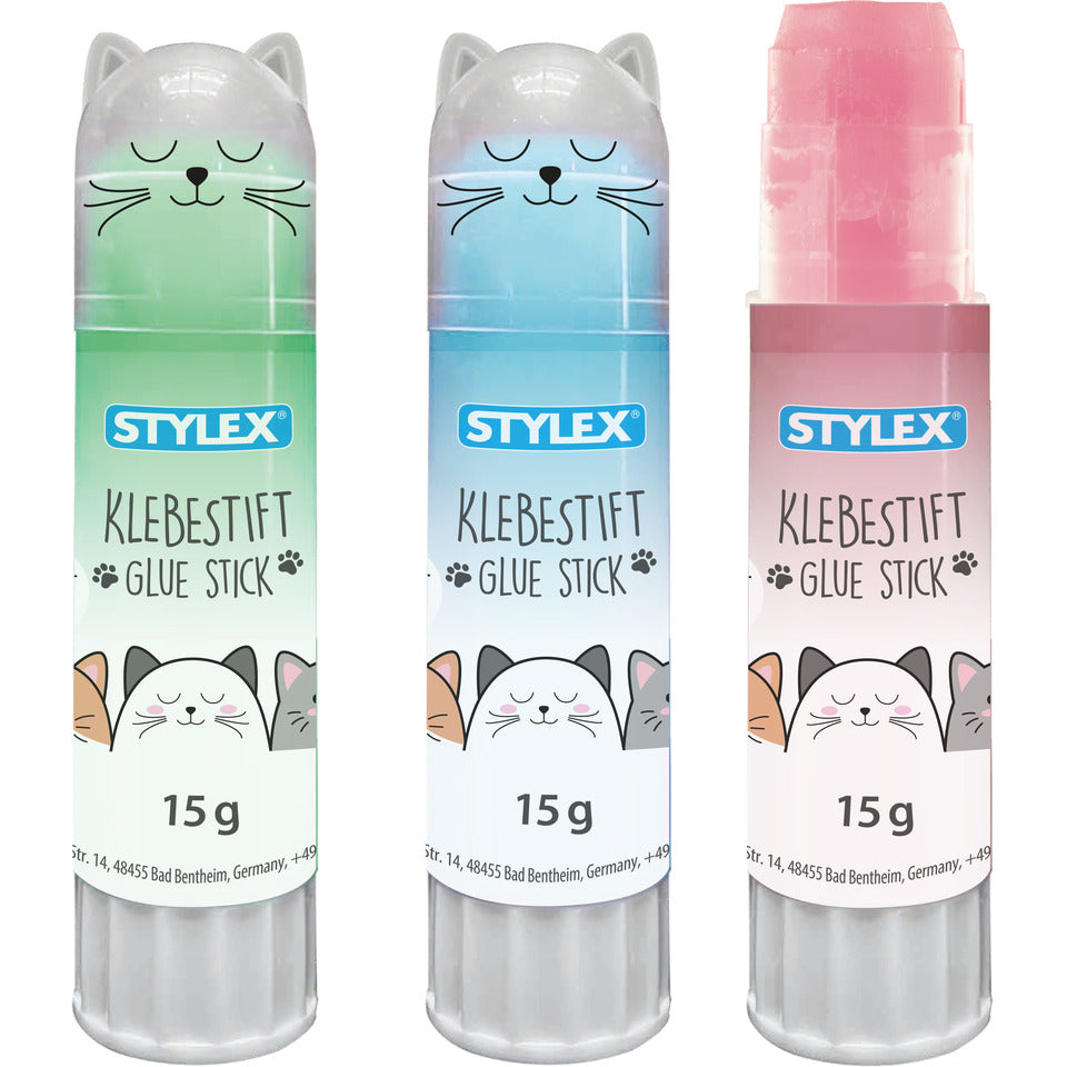 Magic-Klebestift Katzendesign, 15g, sortiert STYLEX 23369 STYLEX 23369 i.Display