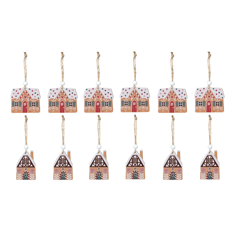 Weihnachtsanhänger Haus, Holz, bunt sortiert  671038000998 671038000998 5cm Hänger