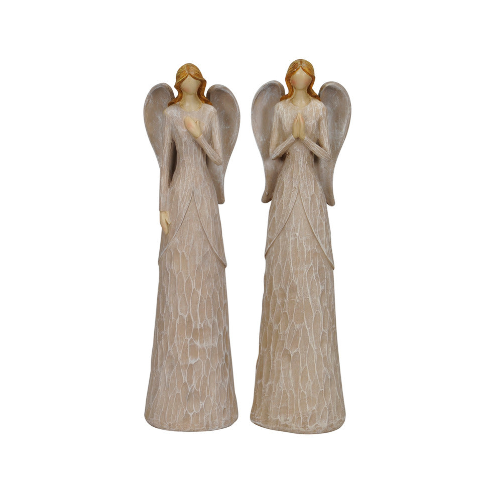 Weihnachtsengel, 8 x 6,5 x 29,5 cm, Polyresin, braun sortiert  590617029707 590617029707 8x6,5x29,5cm