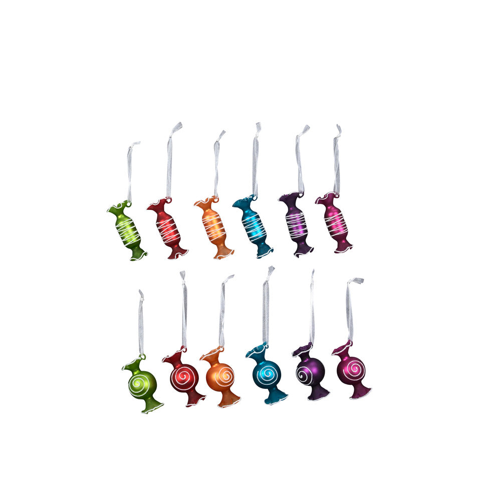 Weihnachtsbehang Bonbon, Glas, sortiert  670117000379 670117000379 Glas