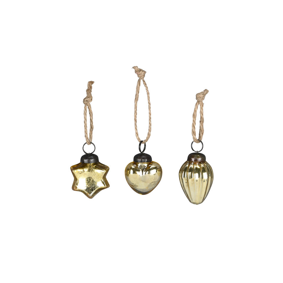 Weihnachtsbehang, 3 x 2 x 4 cm, 36 Stück, gold, sortiert POSIWIO 671477000226 POSIWIO 671477000226 3x2x4cm + 5cm