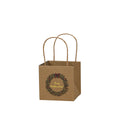 Weihnachts-Geschenktragetasche Kranz, 12 x 12 x 12 cm, braun  671004012707 671004012707 12x12x12cm 10cm Henkel