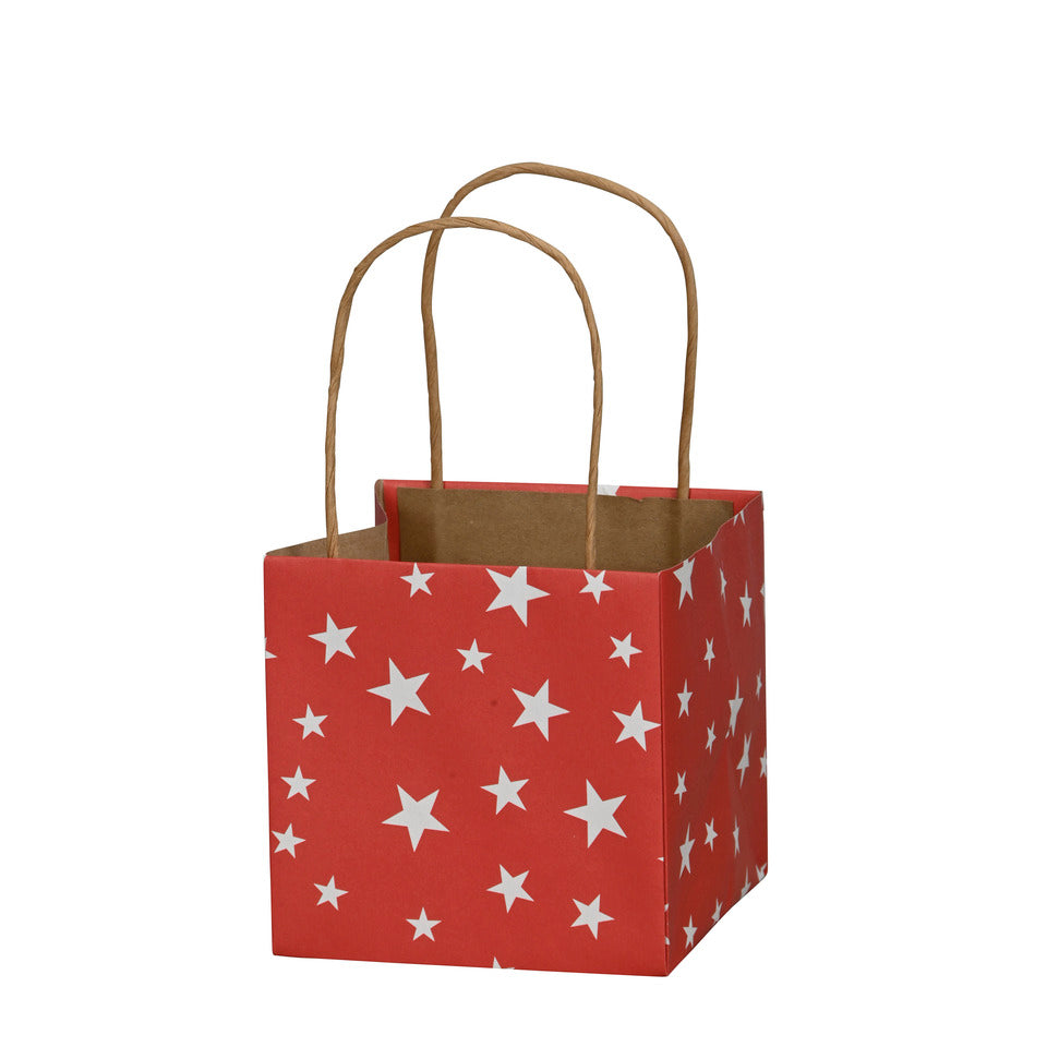 Weihnachts-Geschenktragetasche Sterne, 12 x 12 x 12 cm, rot/weiß  671013012449 671013012449 12x12x12cm 10cm Henkel