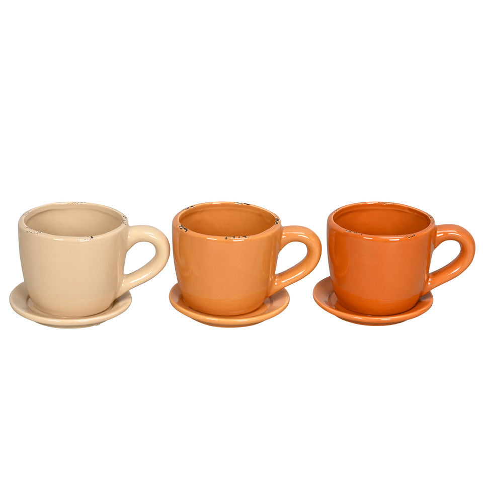 Deko Pflanztasse, 15,5 x 12 x 10 cm, Dolomit, sortiert  670709010364 670709010364 15,5x12x10cm
